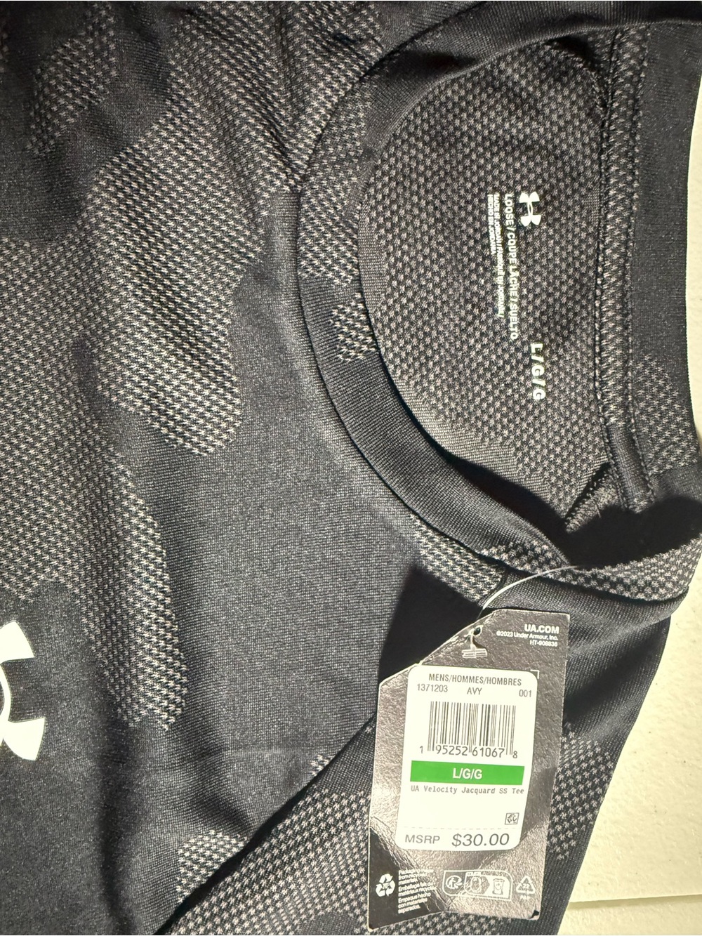 Under Armour Black Men's Crewneck Performance Jacquard Shirt